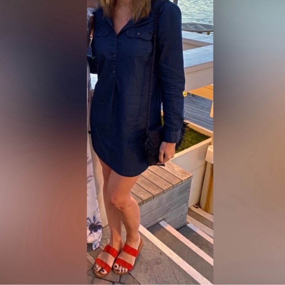 Old Navy Revolve Denim dress meghan markle XS $66 worn 1x bridal dinner Sorority